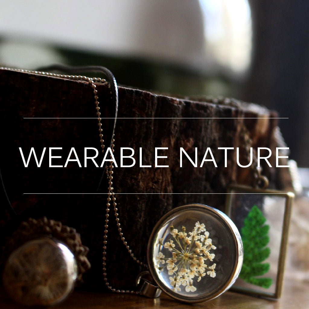 Wearable Nature jewellery with preserved flowers in resin pendants – myBageecha handcrafted collection