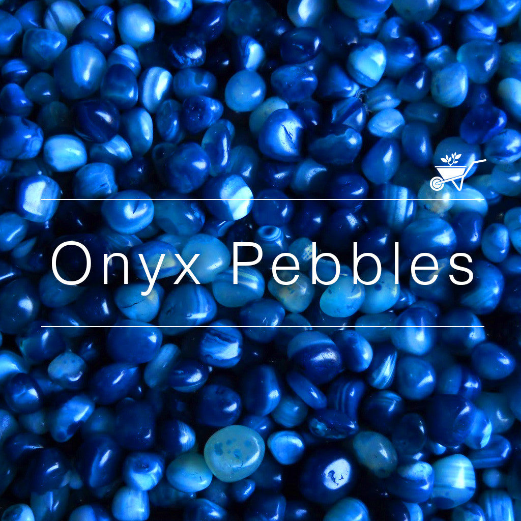 Onyx Pebbles Collection – Premium Blue Polished Decorative Garden Stones | myBageecha