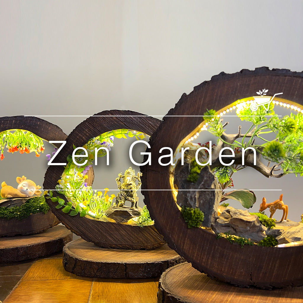 Artistic Zen garden décor pieces displayed on wooden bases – myBageecha