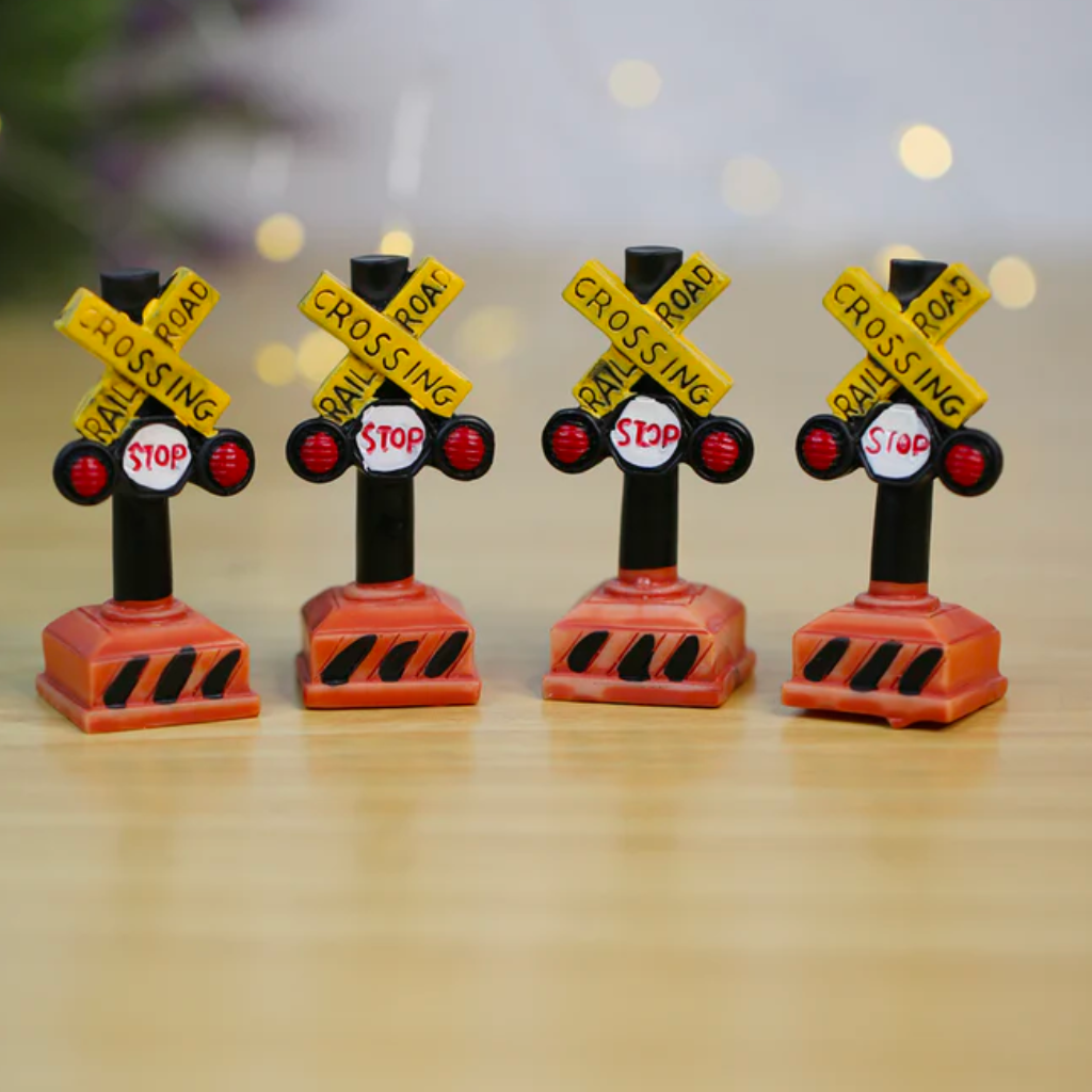 Miniature Crossing Sign (Set of 4) prop miniature for terrariums – myBageecha