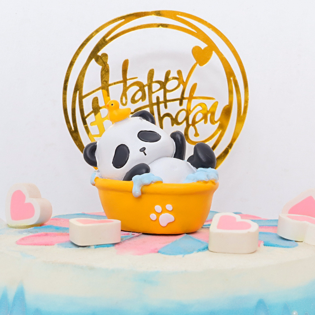 Miniature Panda Bathing in a Bathtub – Cute Decor for Terrariums cute panda resin accessory