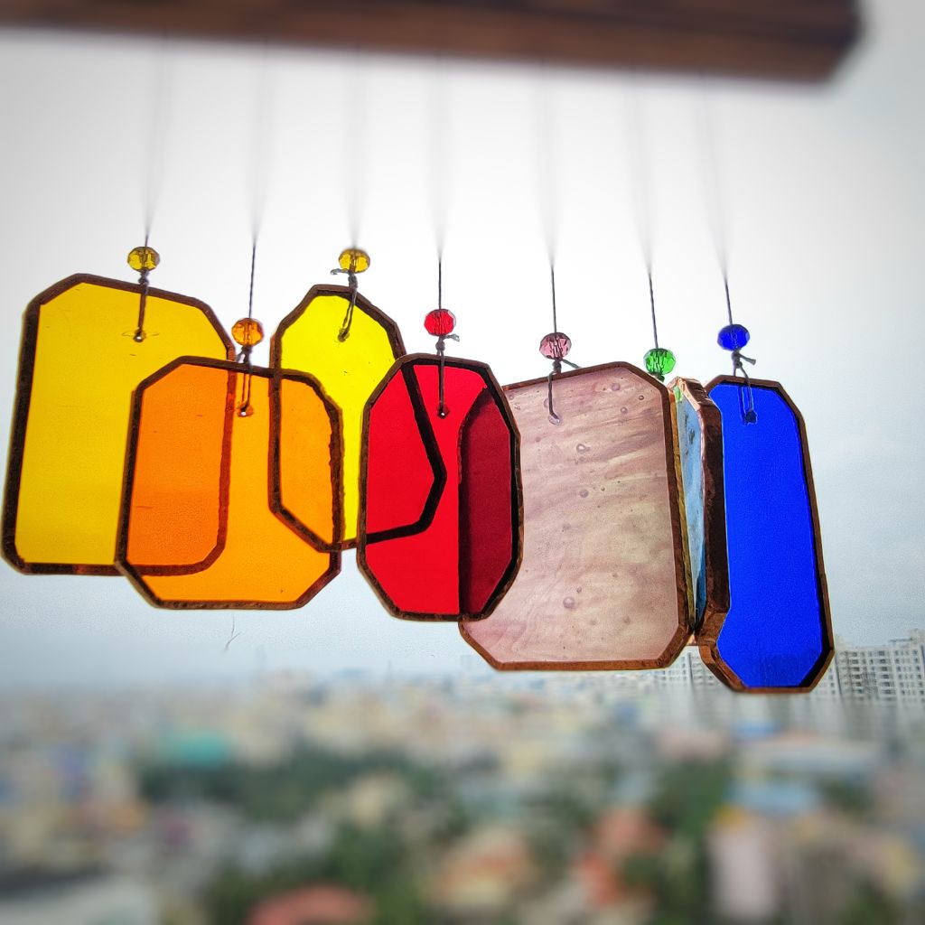 Geometric Stained Glass WindChime - myBageecha