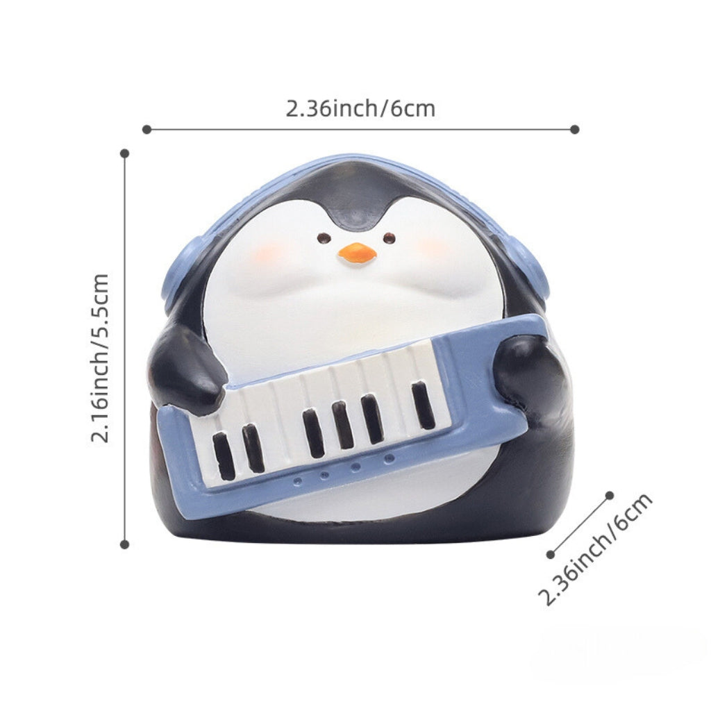 Miniature Plump Penguin Playing Keyboard Decor - myBageecha