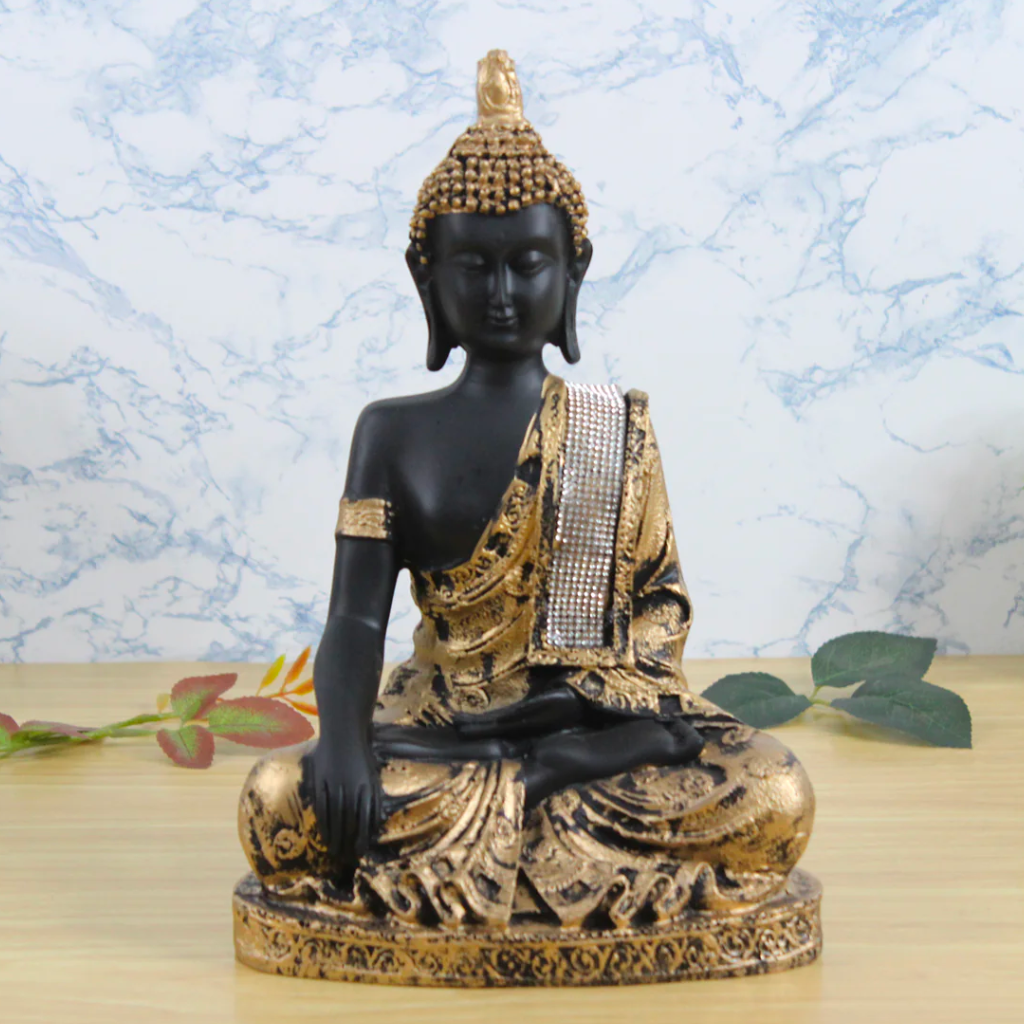 Golden Buddha Statue 11 Inch Decor - myBageecha