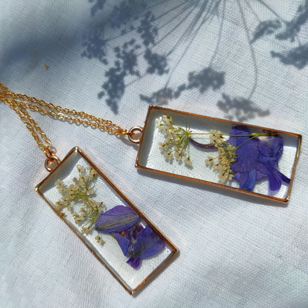 Seal the Purple Real Dried Flower Necklace - myBageecha