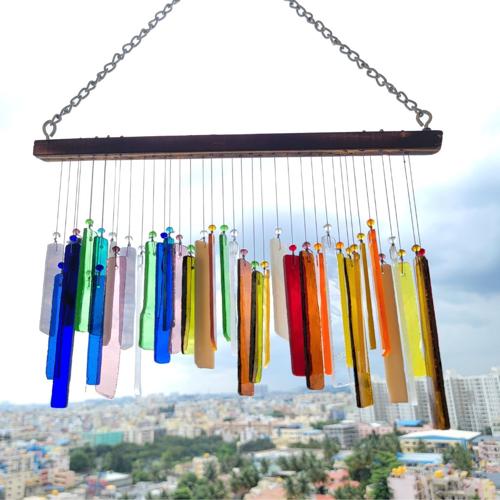 Large Rainbow Stained Glass WindChime - myBageecha