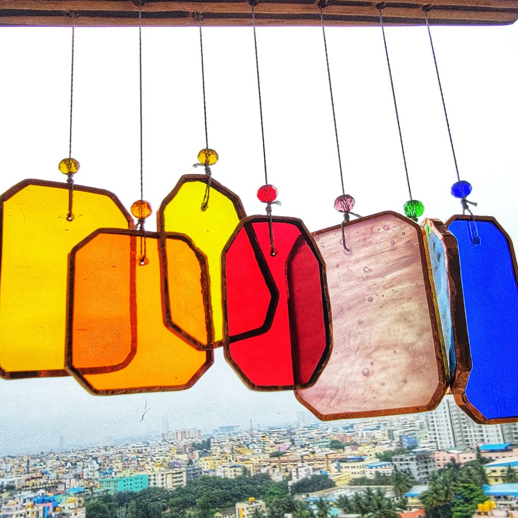 Geometric Stained Glass WindChime - myBageecha