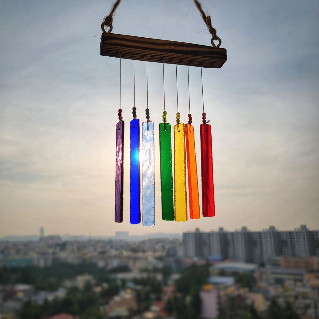 Chakra Chime Stained Glass WindChime - myBageecha