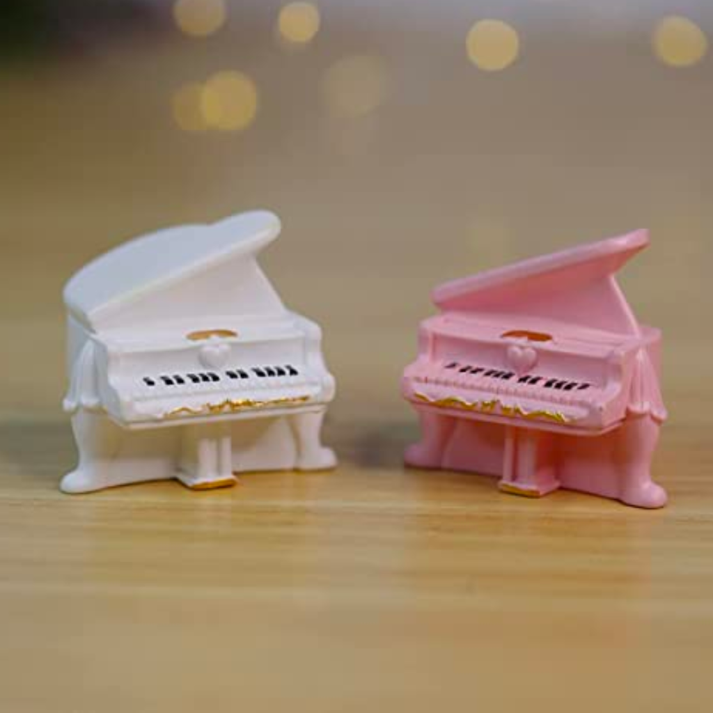 Miniature Pink & White Piano (Set of 6) Decor miniature for terrariums - myBageecha