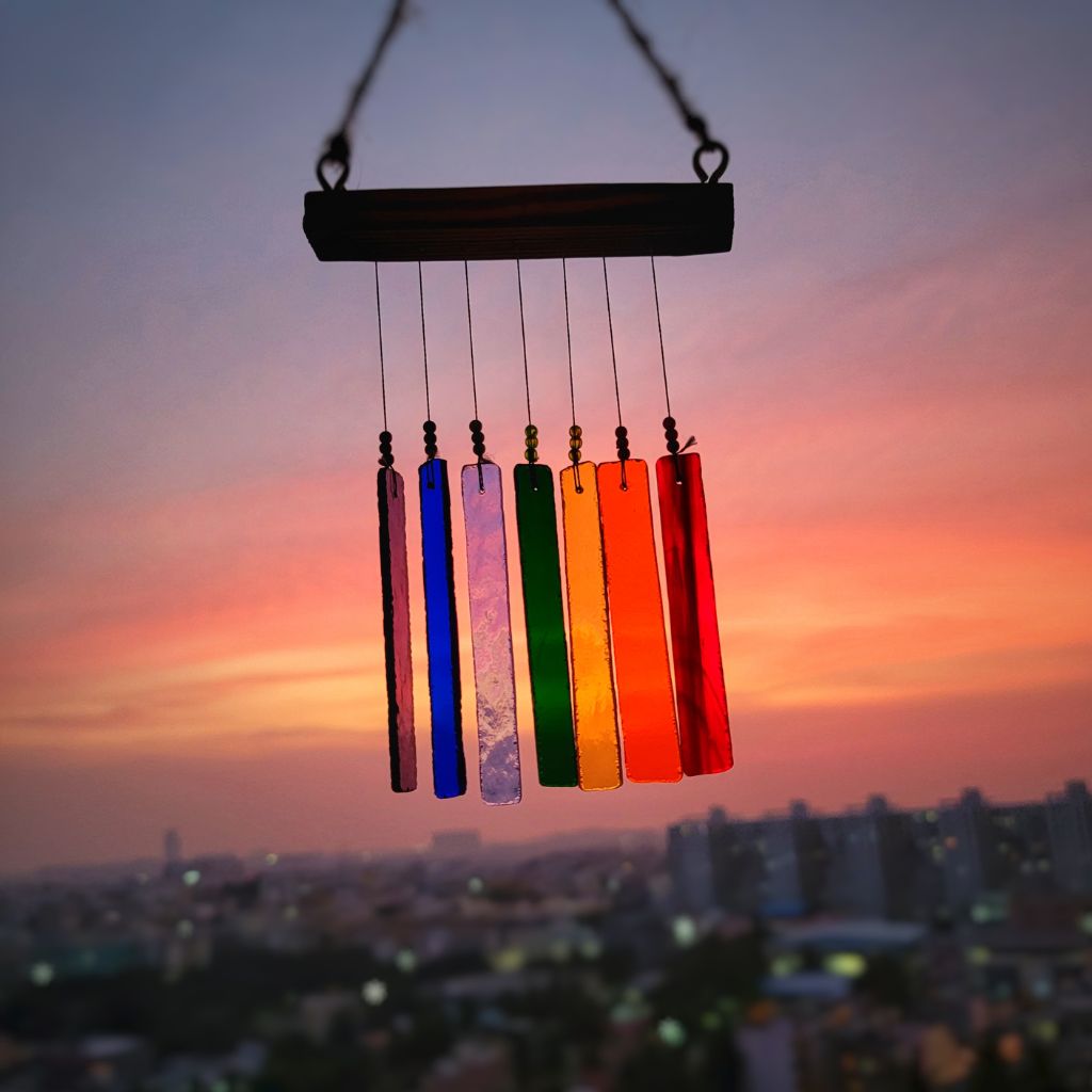 Chakra Chime Stained Glass WindChime - myBageecha