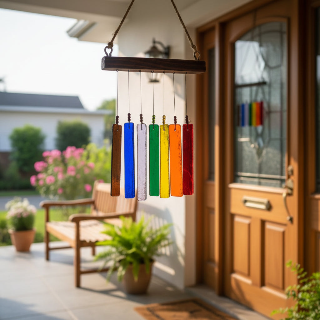 Chakra Chime Stained Glass WindChime - myBageecha