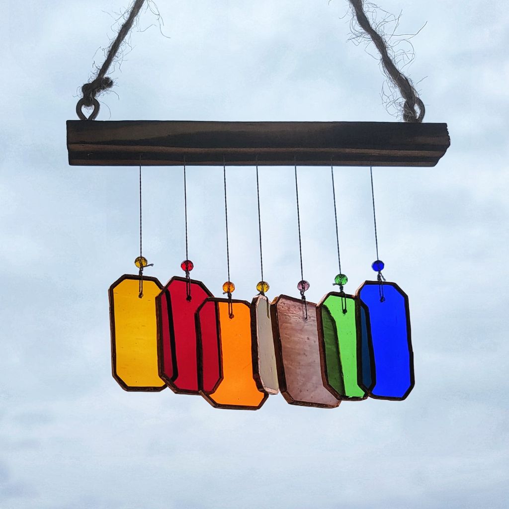 Geometric Stained Glass WindChime - myBageecha