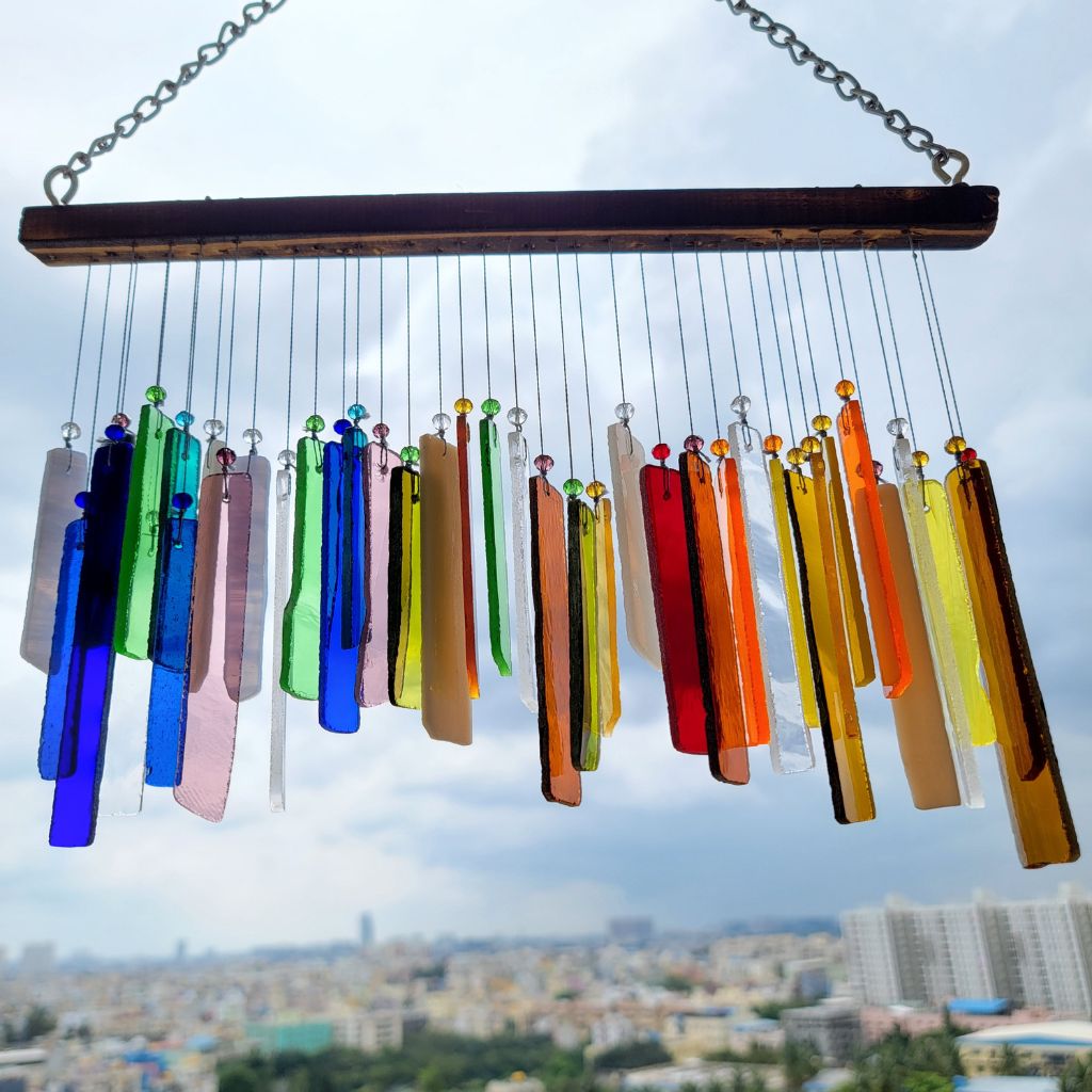 Large Rainbow Stained Glass WindChime - myBageecha