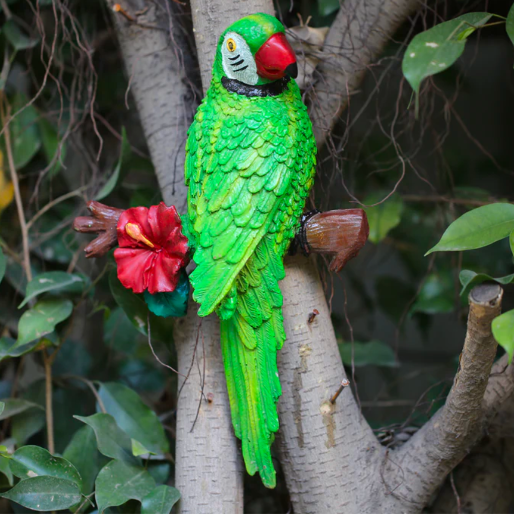 Parrot Sitting on Branch Decor - myBageecha