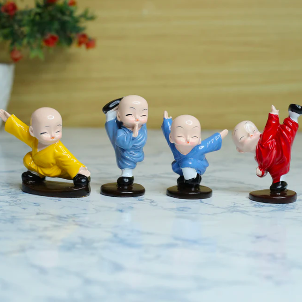 Miniature Kung Fu Monks Set of 4 Decor - myBageecha