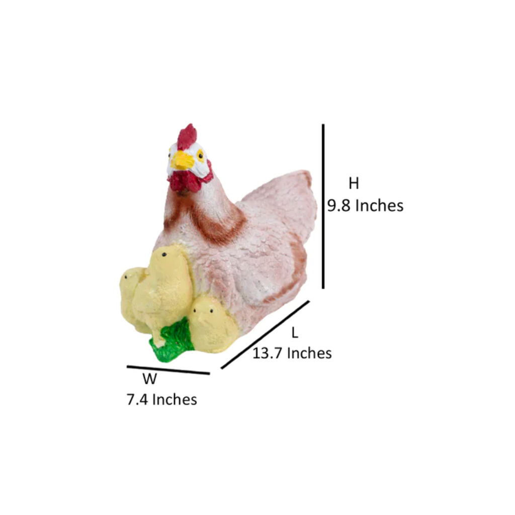 Hen With Chicks Garden Statue Decor - myBageecha