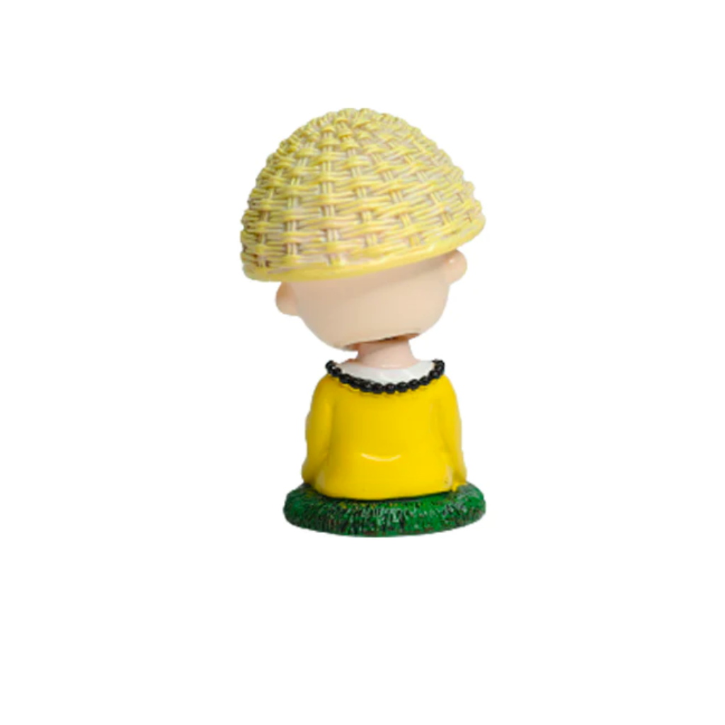 Miniature Meditating Monk with Tabla Shaking Decor musical monk décor accessory - myBageecha