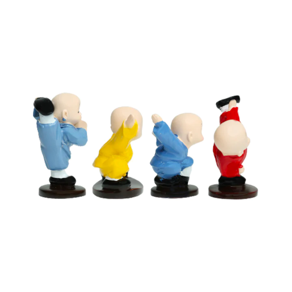 Miniature Kung Fu Monks Set of 4 Decor action-themed character miniatures - myBageecha