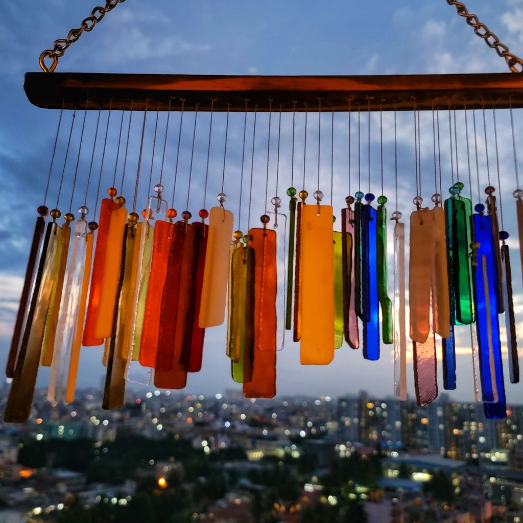 Large Rainbow Stained Glass WindChime - myBageecha