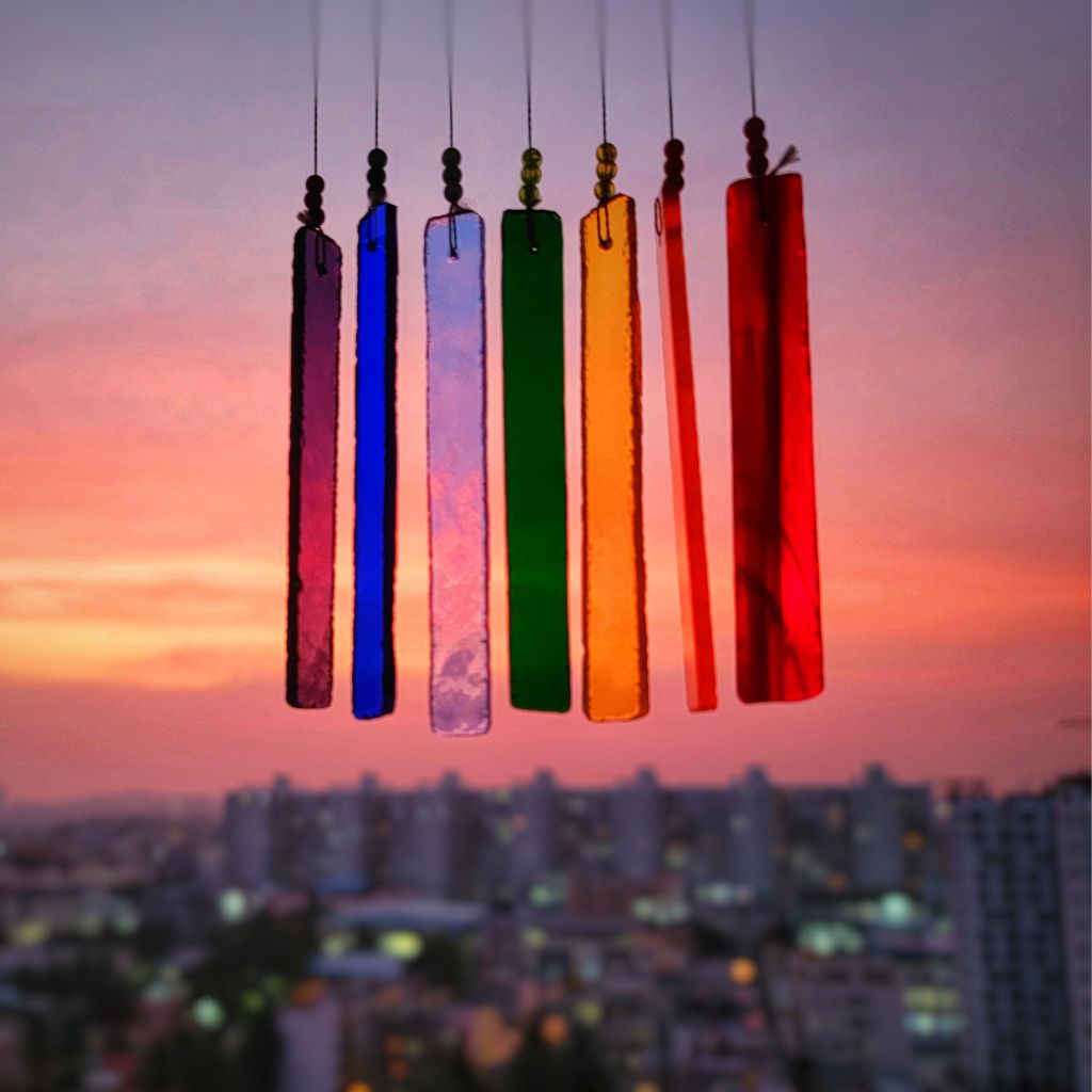 Chakra Chime Stained Glass WindChime - myBageecha