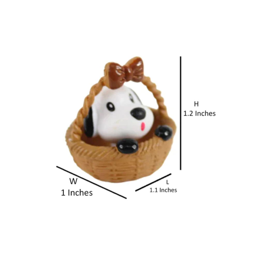 Miniature Pup in Basket (set of 4) - myBageecha