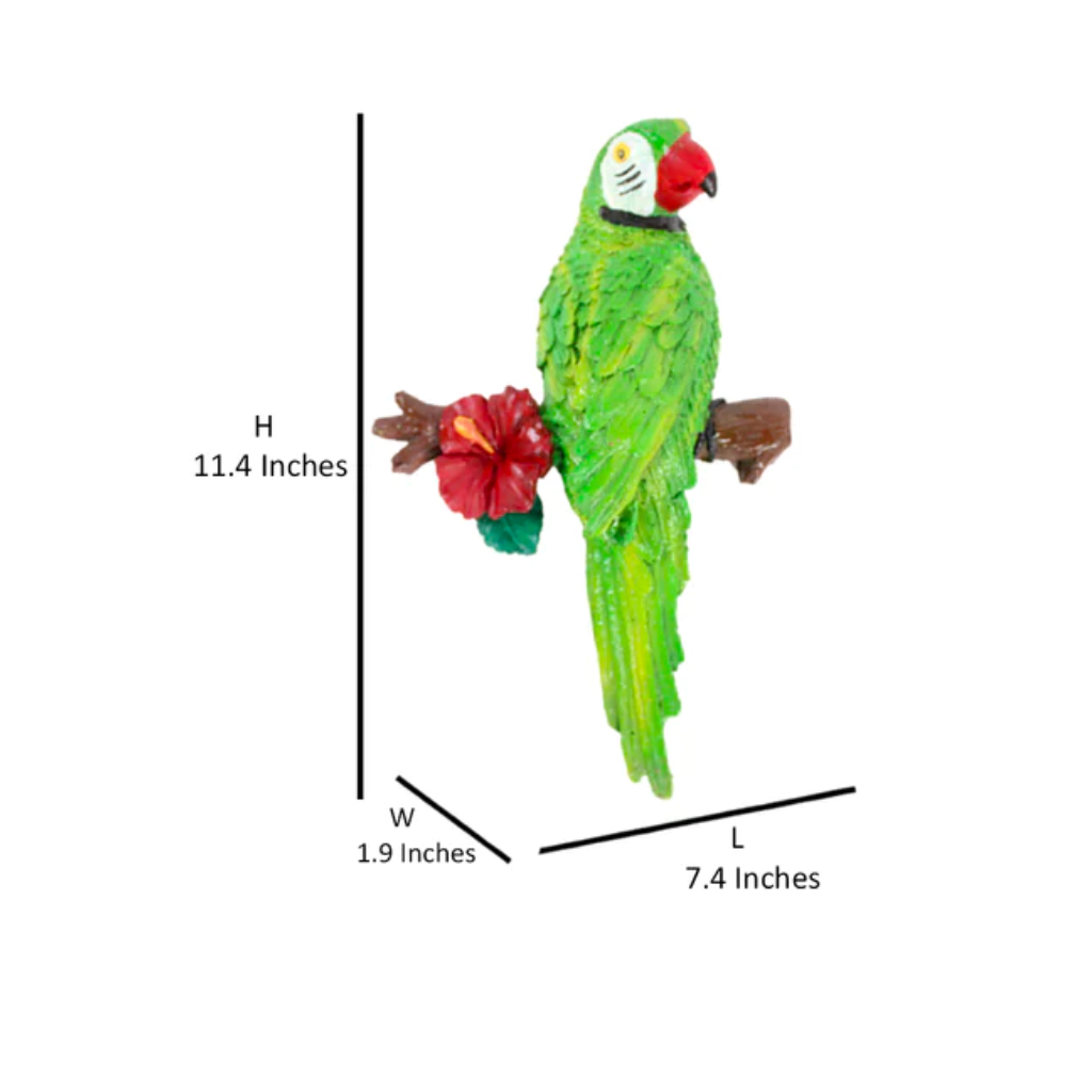 Parrot Sitting on Branch Decor - myBageecha