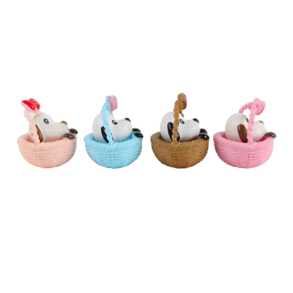 Miniature Pup in Basket (set of 4) Decor basket puppy miniature accessory for fairy gardens