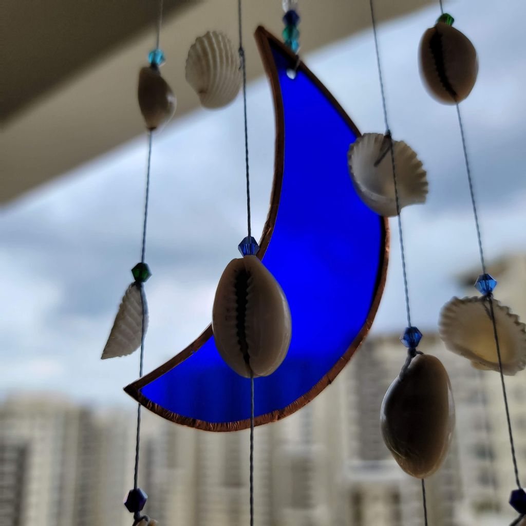 Moon Shell Stained Glass Windchime - myBageecha