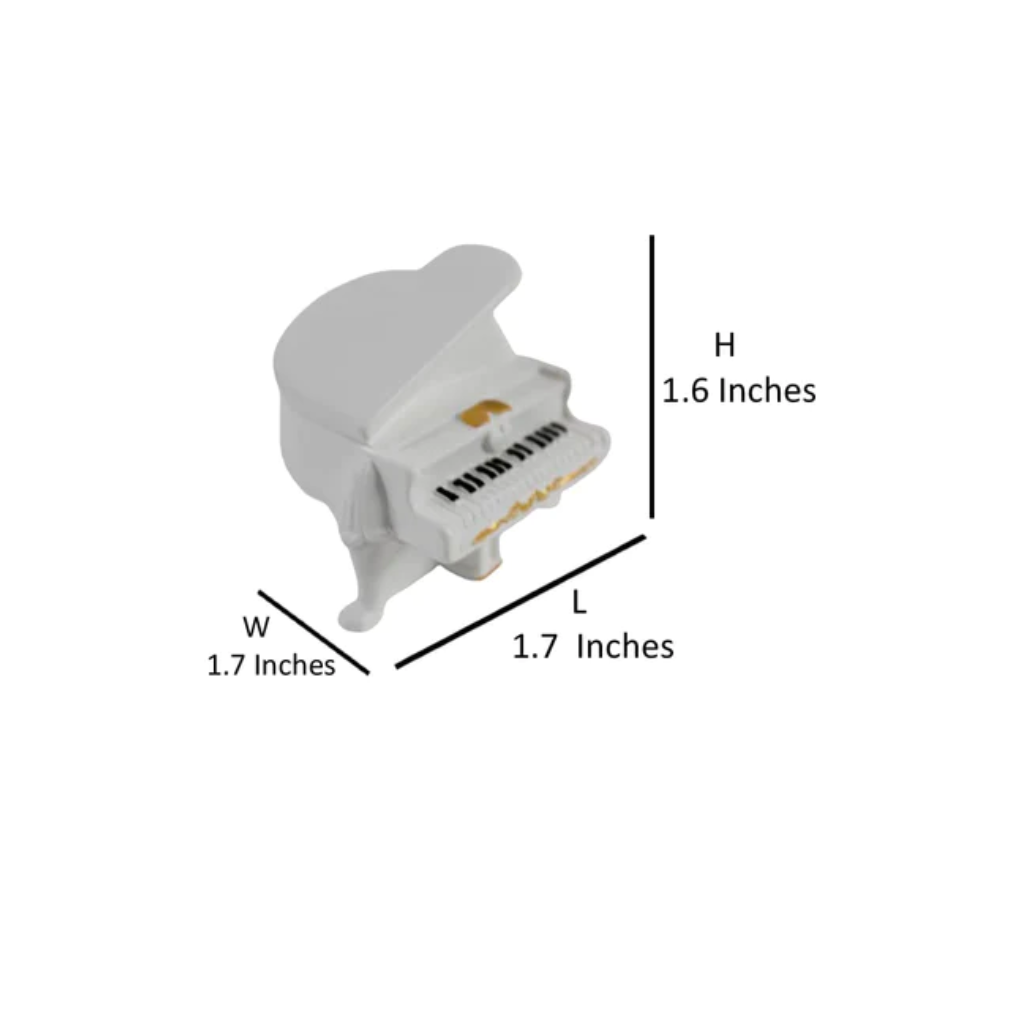 Miniature White Piano (Set of 6) musical decor for miniature scenes