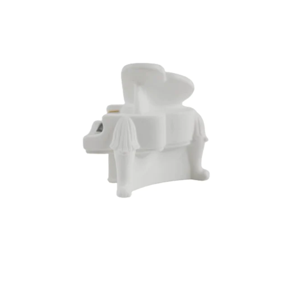 Miniature White Piano (Set of 6) mini keyboard & stool figurines - myBageecha