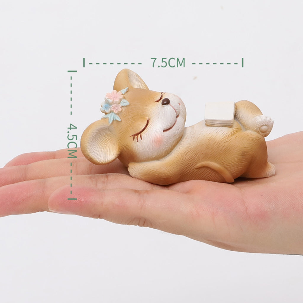 Miniature Deer Sleeping with Book Decor - myBageecha