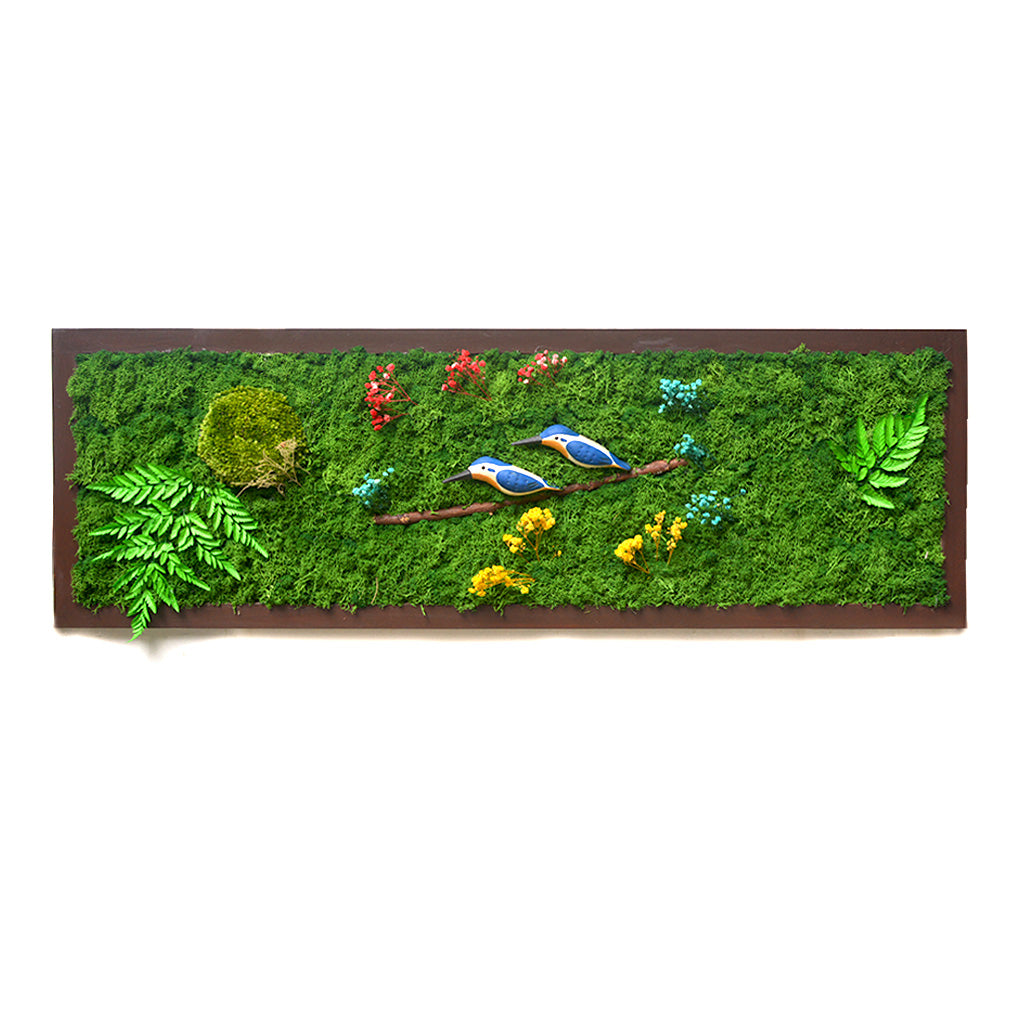 A Vivid Thicket Preserved Moss Frame with Dark Wood - myBageecha