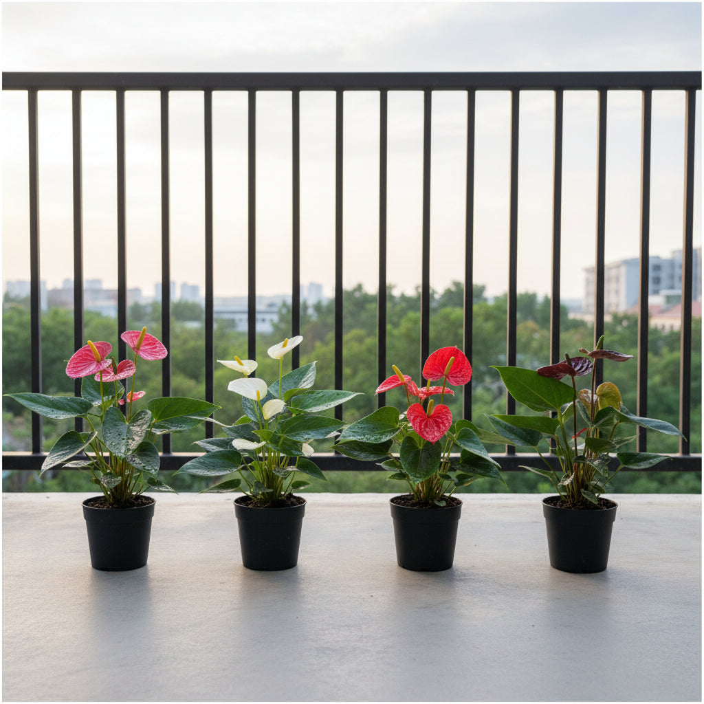 Anthurium 4-Color Combo – Tropical Elegance in Every Hue