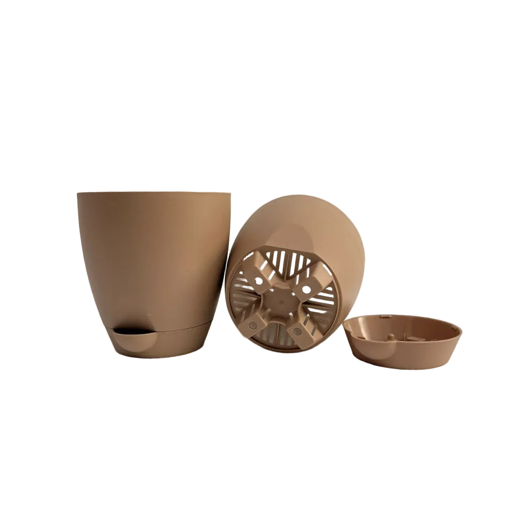 Aqua 14_Brown Self Watering Pot_Pack of 3_5-inches -myBageecha
