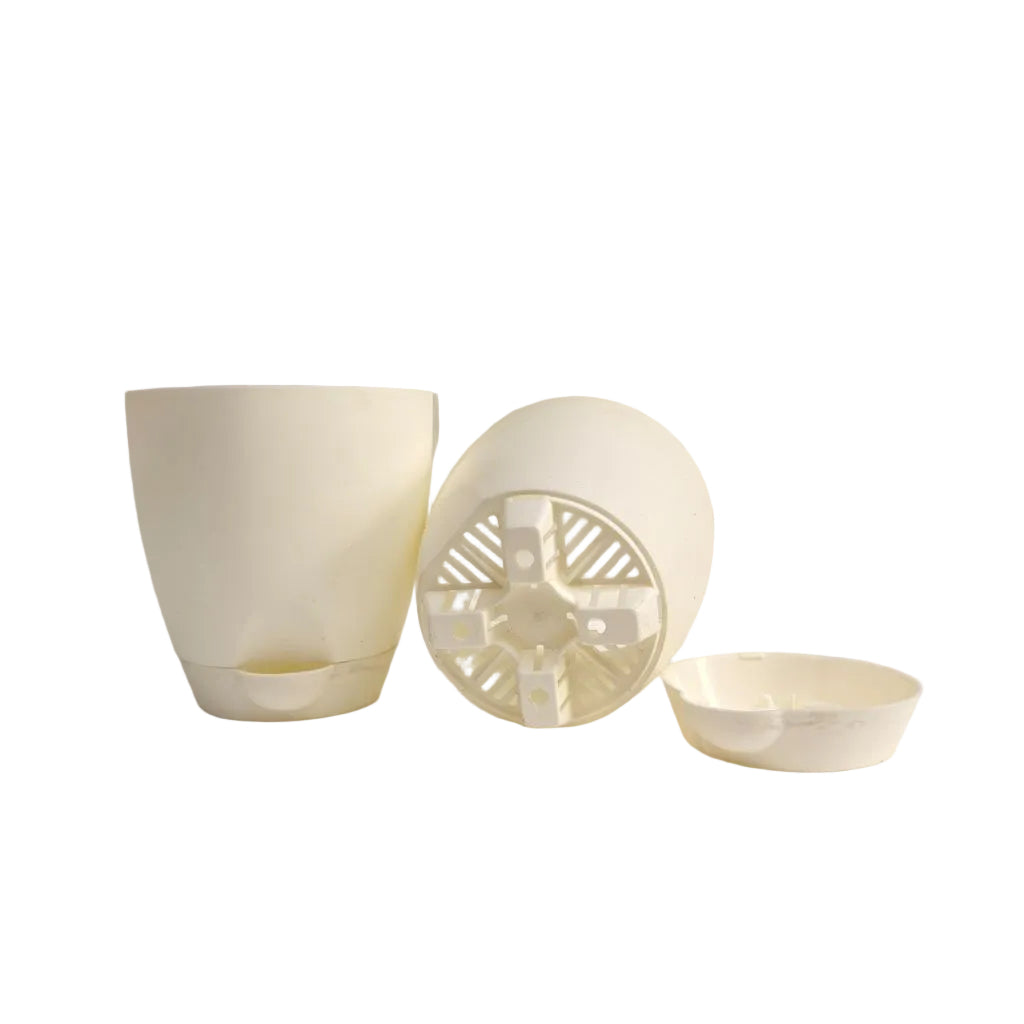 Aqua 14 White Self Watering Pot_Pack of 3_5 inches_myBageecha
