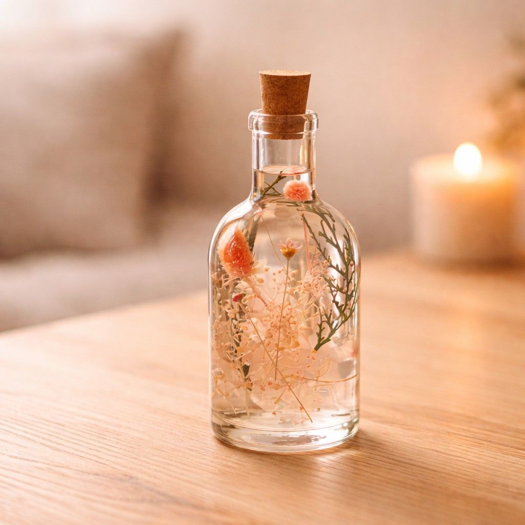 Close-up of Blushing Ballet Preserved Flower Tabletop by myBageecha – blush pink preserved blooms.