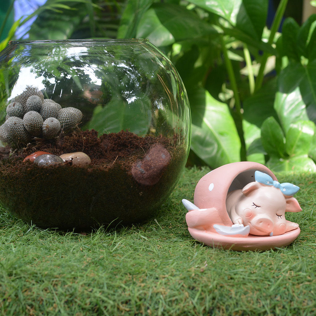 Pig in tent décor for terrariums