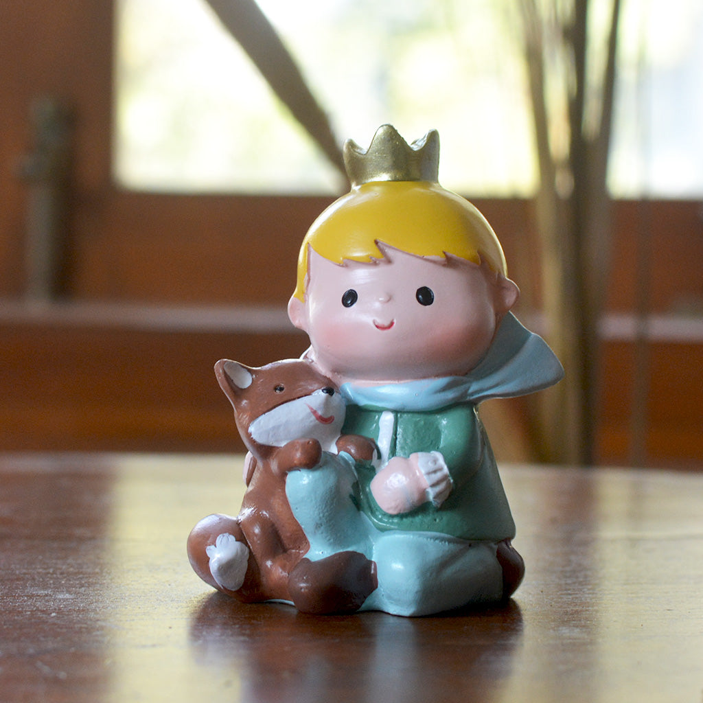 Miniature Prince with Fox – Storybook Resin Decor miniature décor – myBageecha