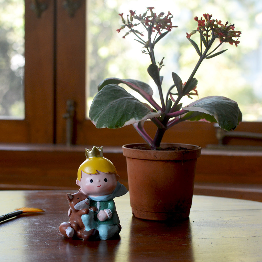Miniature Prince with Fox – Storybook Resin Decor fox companion character décor