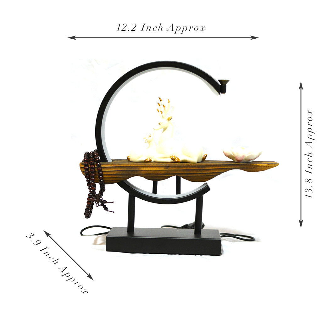 A Deer’s Serenity LED Decor Incense Burner Zen Garden – tabletop Zen incense decor with deer