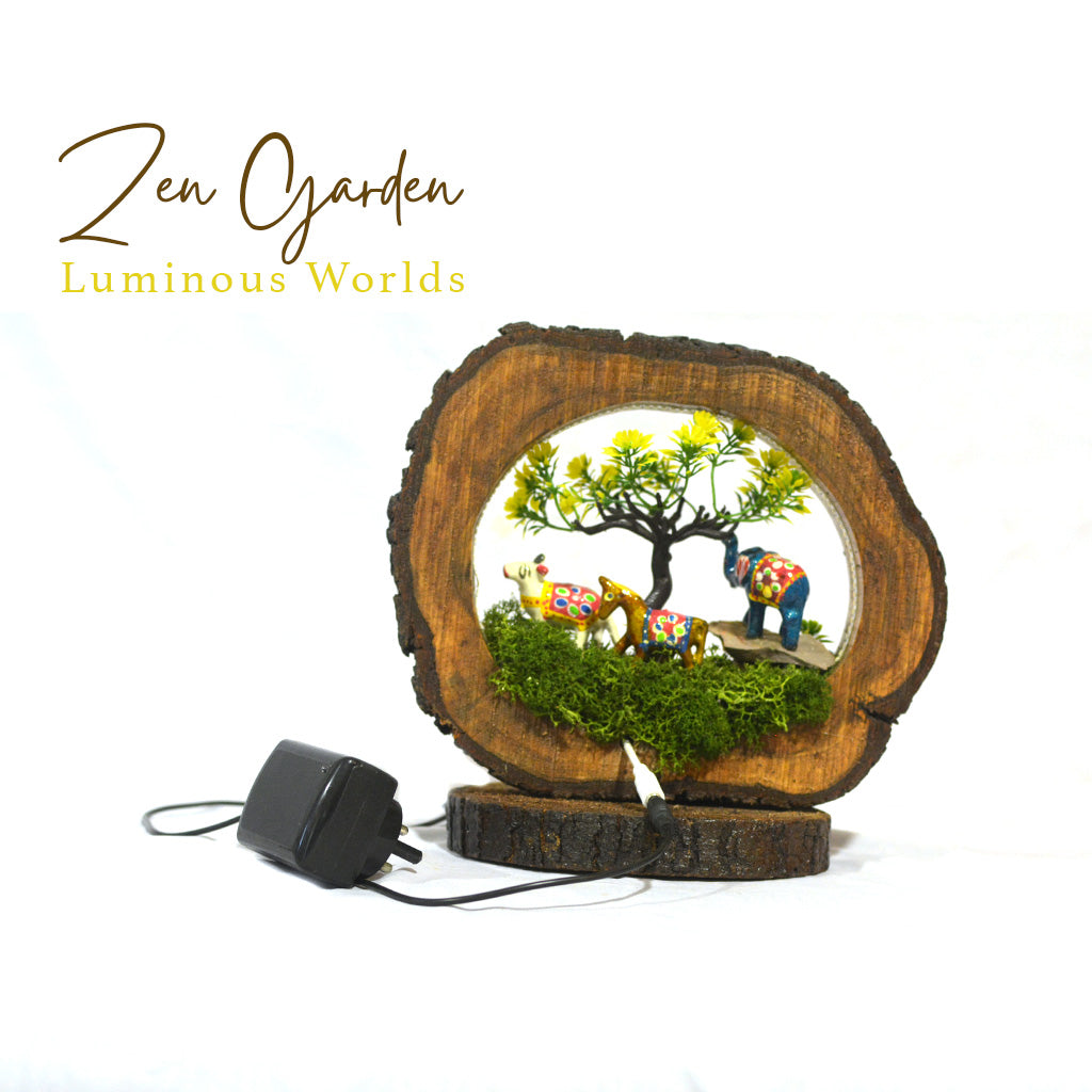 Forest Adventures LED Decor with Stand Zen Garden – back view showing LED setup and finish