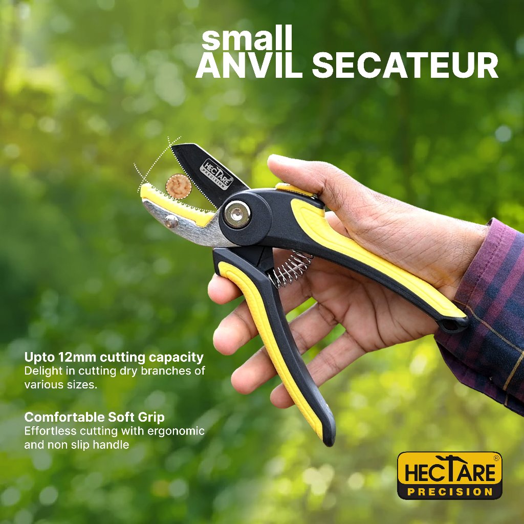 Rust-resistant Hectare Garden Pruning Secateur | Anvil Pruner 12 mm -myBageecha