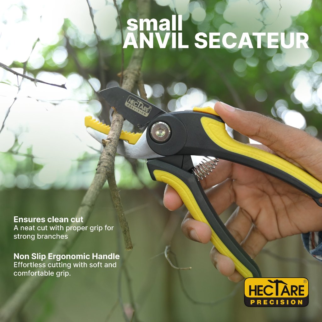 Ergonomic handle of Hectare Garden Pruning Secateur | Anvil Pruner 12 mm