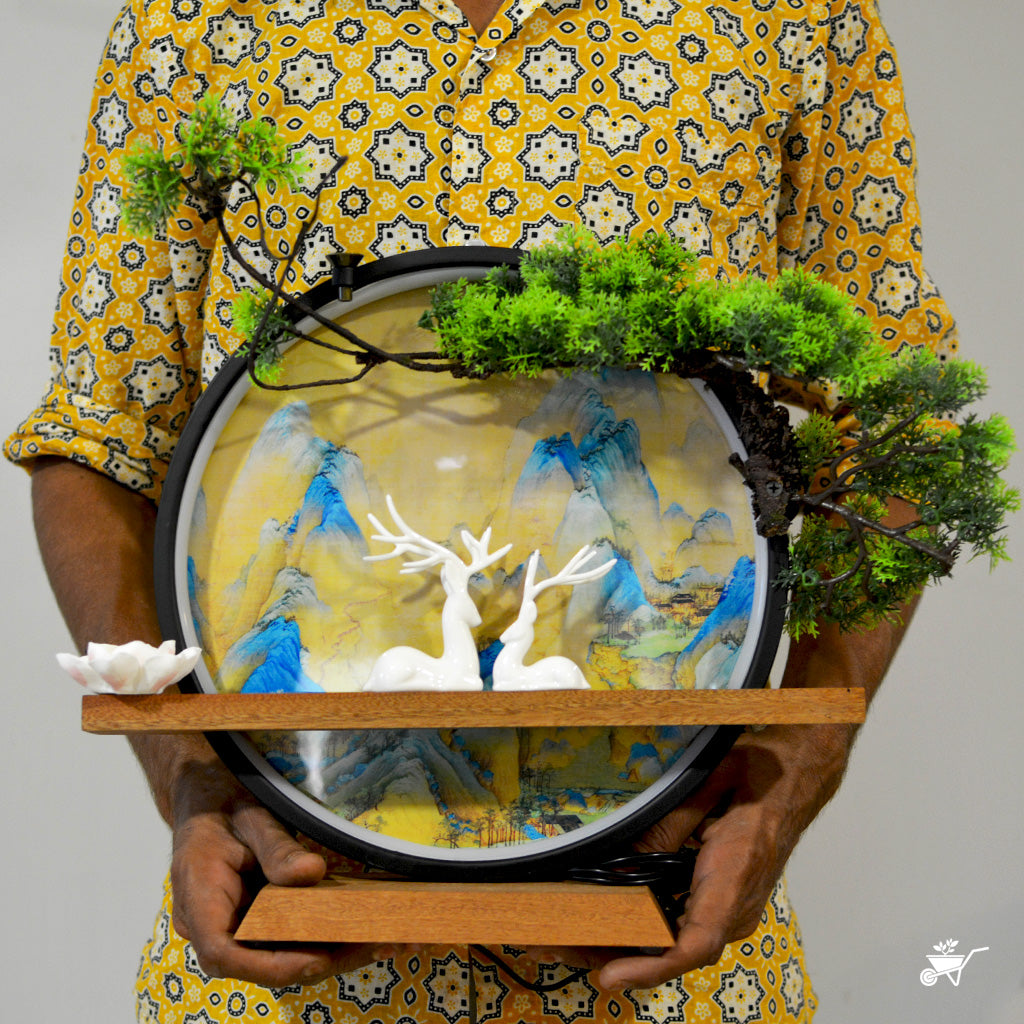 Golden Meadows LED Decor Incense Burner Zen Garden – rear view showing LED fixture