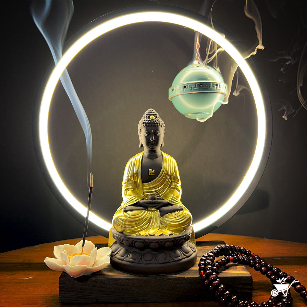 Inner Wisdom Buddha LED Decor Incense Burner Zen Garden - mybageecha