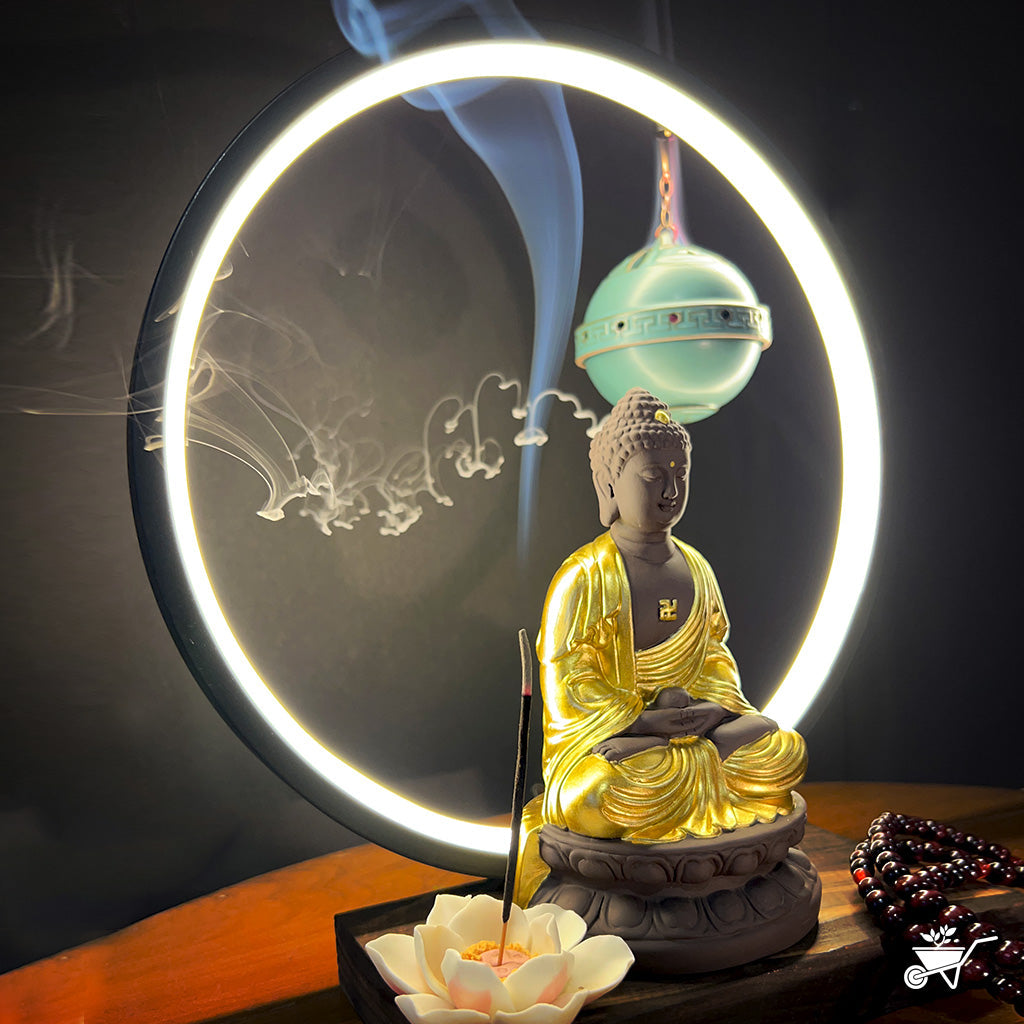 Inner Wisdom Buddha LED Decor Incense Burner Zen Garden - mybageecha