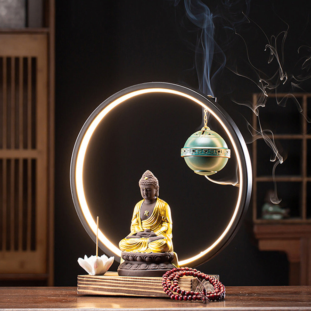 Inner Wisdom Buddha LED Decor Incense Burner Zen Garden