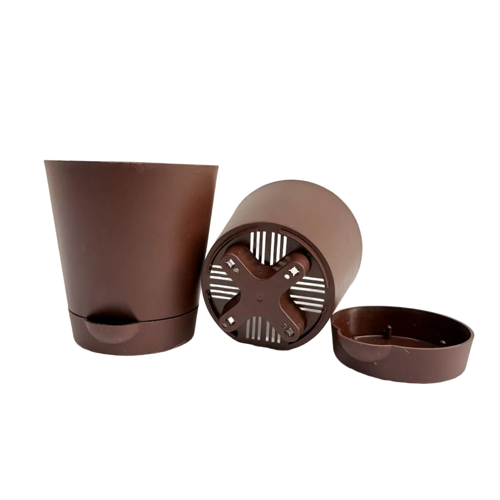 Krish 10 Brown Self Watering Planter-Set of 4 -myBageecha