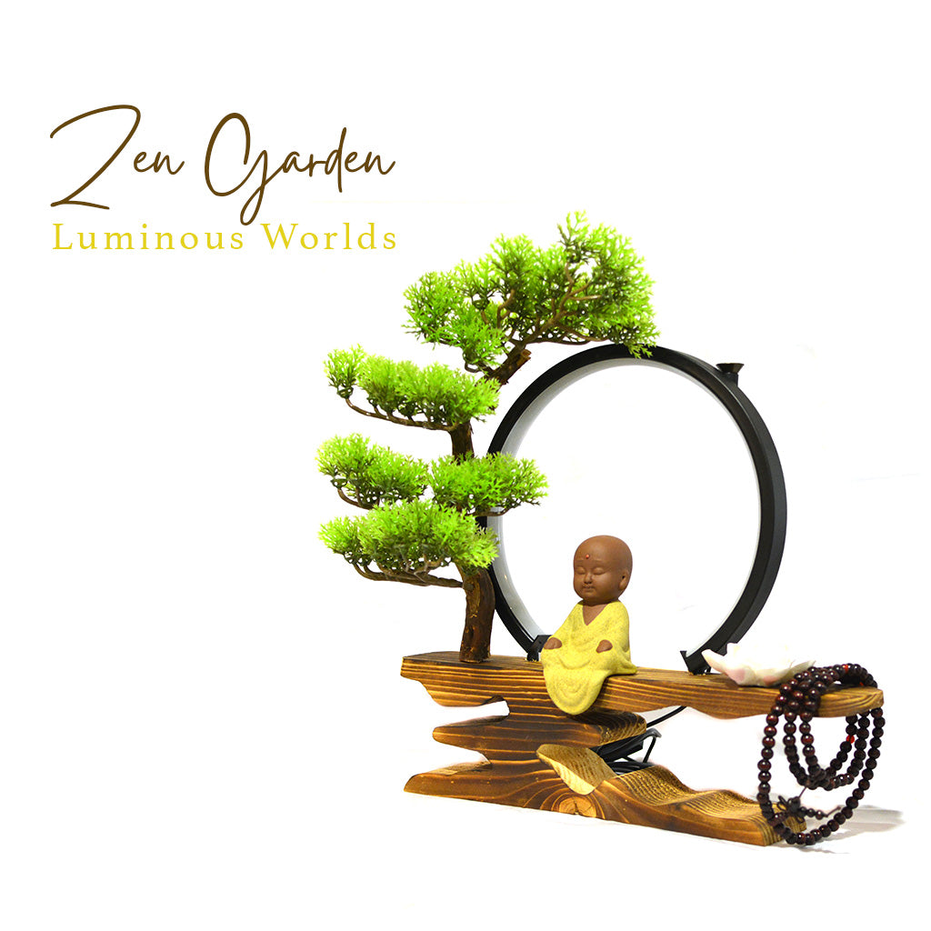 Little Monk in Bliss LED Decor Incense Burner Zen Garden - myBageecha