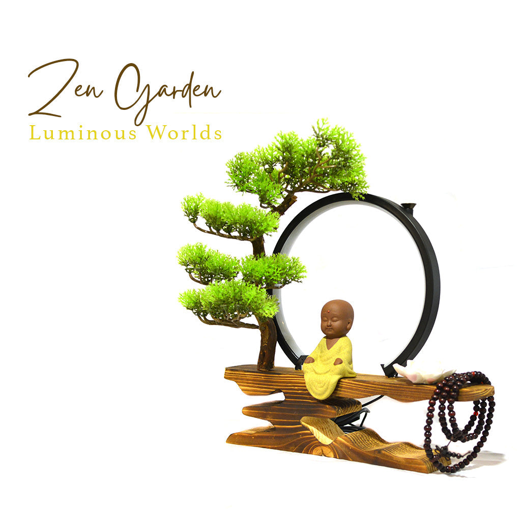 Little Monk in Bliss LED Decor Incense Burner Zen Garden - myBageecha